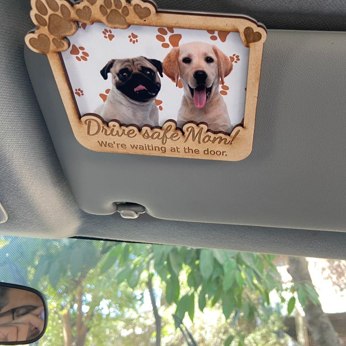 Personalized Dog Photo Car Visor Sign | Gift for Dog Mom