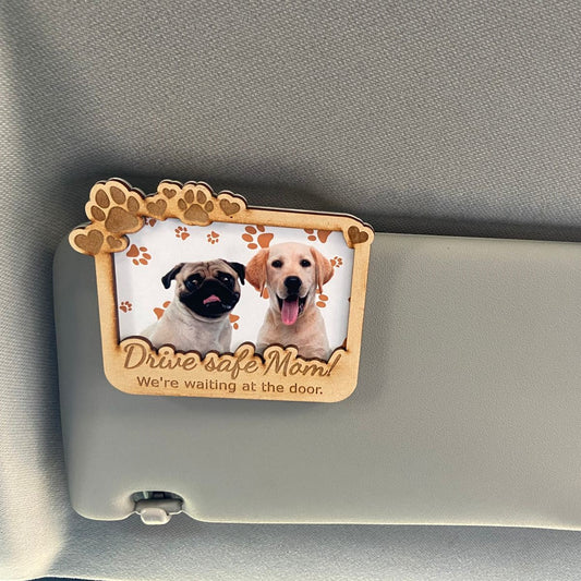 Personalized Dog Photo Car Visor Sign | Gift for Pet Mom