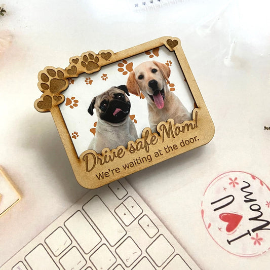 Personalized Dog Photo Car Visor Sign | Gift for Pet Mom