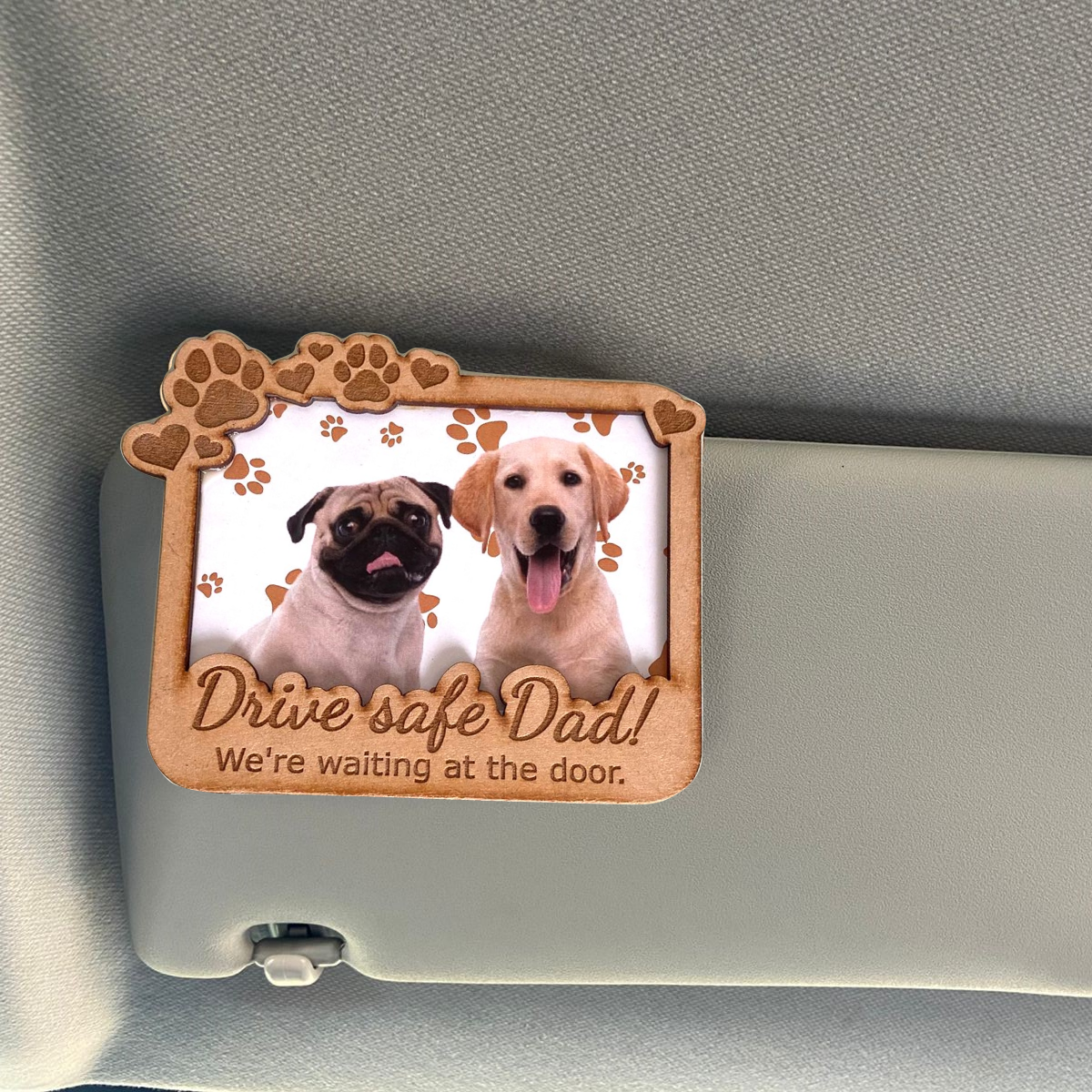 Personalized Dog Photo Car Visor Sign | Gift for Dog Dad
