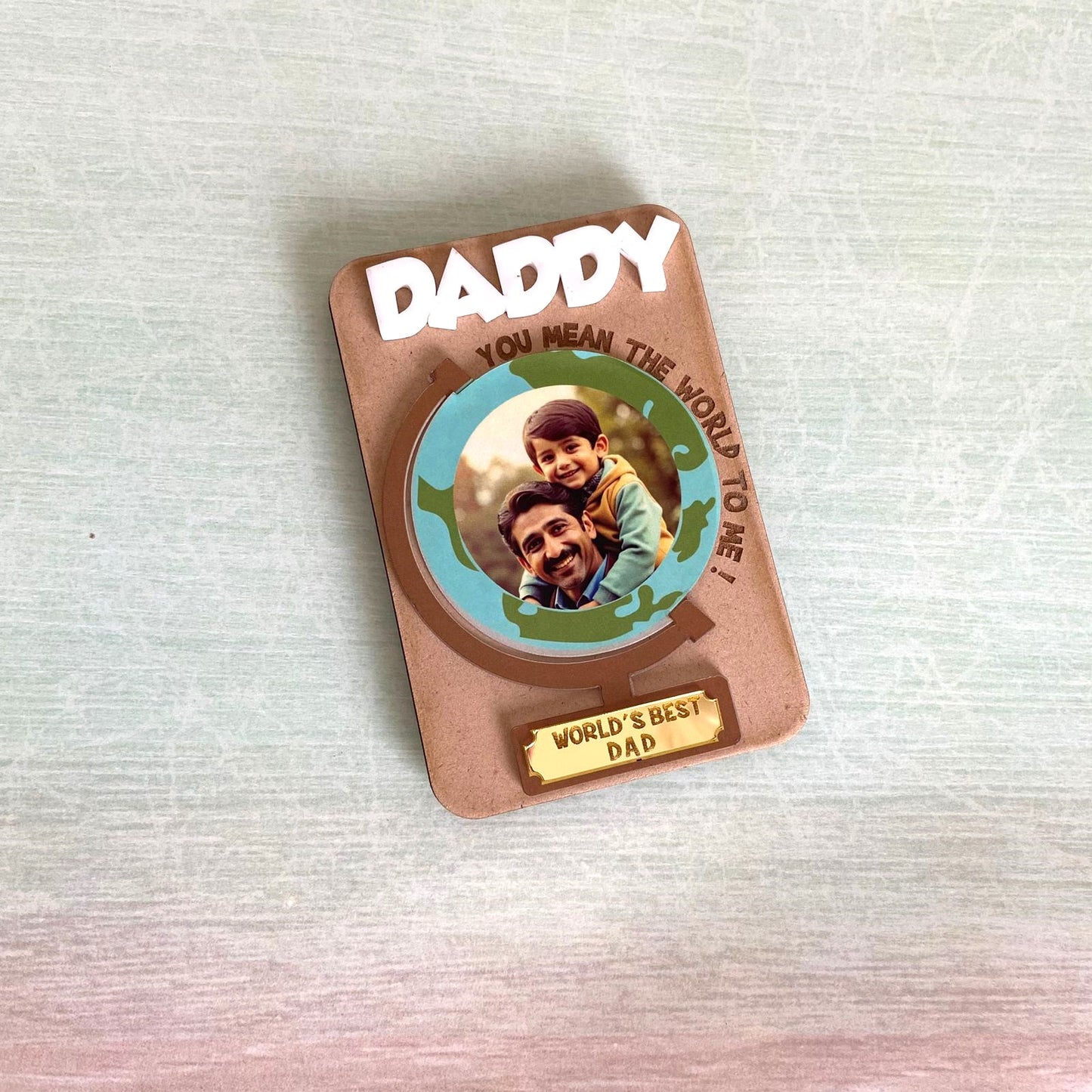 Personalized World's Best Dad Fridge Magnet - Custom Photo Gift for Dad