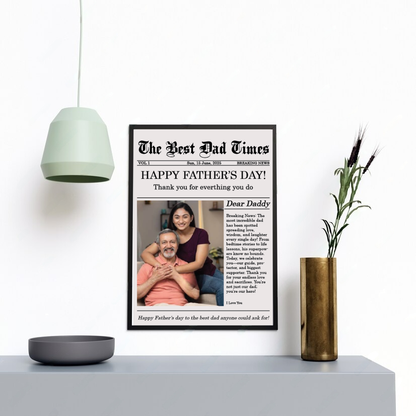 Personalized Father’s Day Newspaper Frame – Best Dad Gift