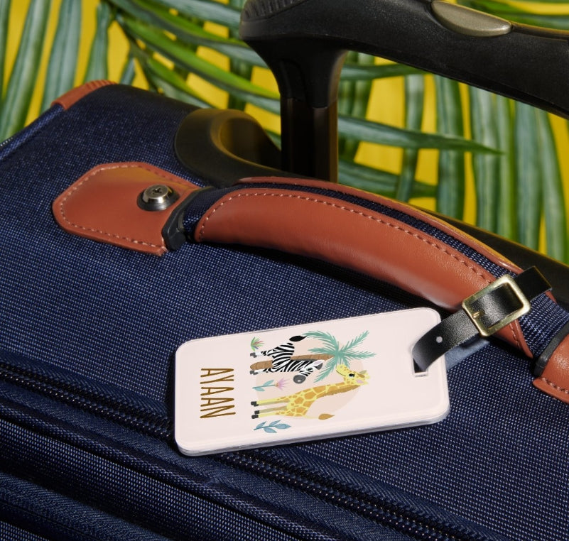 Personalized Jungle Theme Luggage Tag for Kids β Custom Name Bag Tag