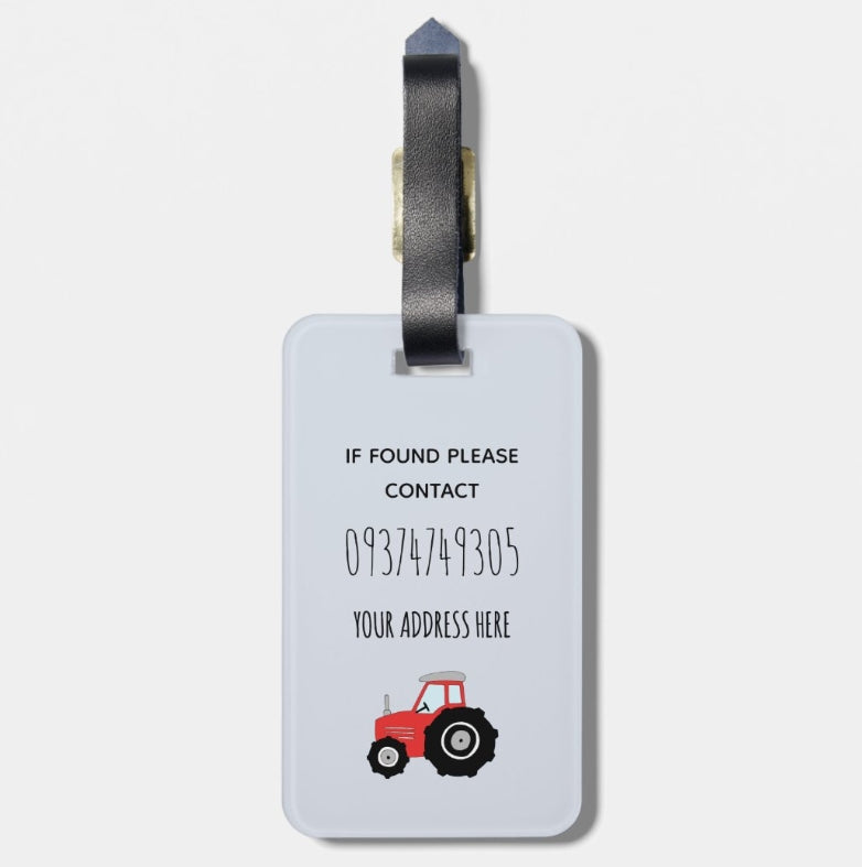 Personalized Vehicle Theme Acrylic Luggage Tag for Kids β Custom Travel Bag Name Tag (Double-Sided)