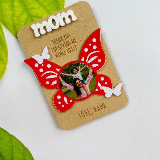 Photo Personalized Butterfly Fridge Magnet for Mom