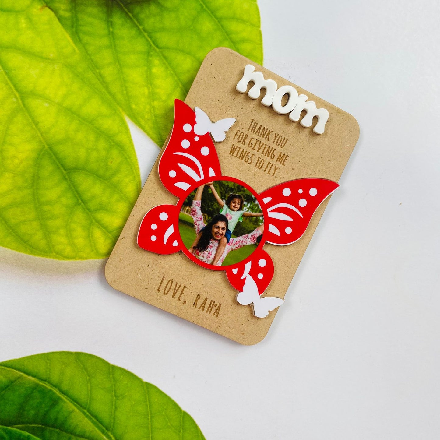 Photo Personalized Butterfly Fridge Magnet for Mom