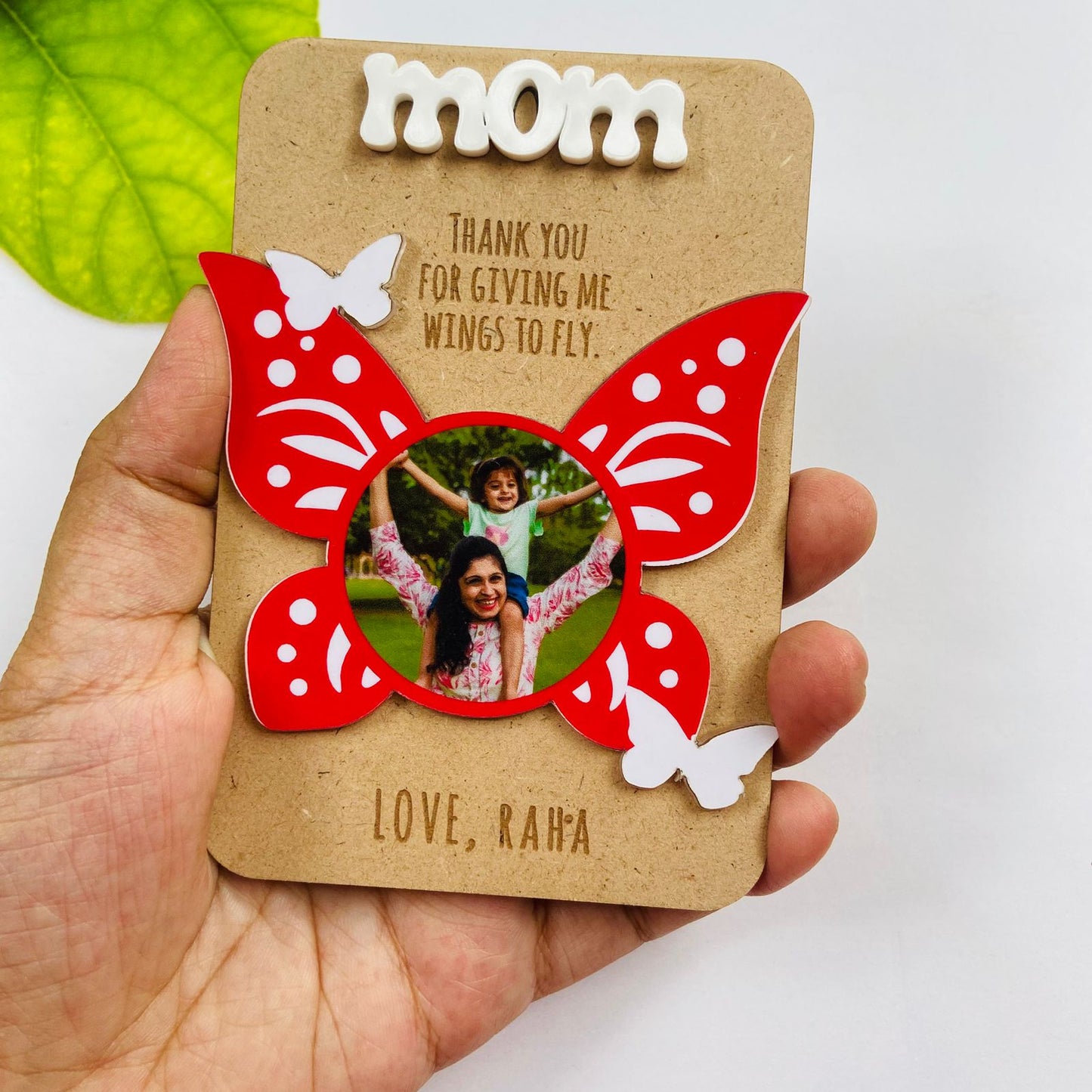 Photo Personalized Butterfly Fridge Magnet for Mom