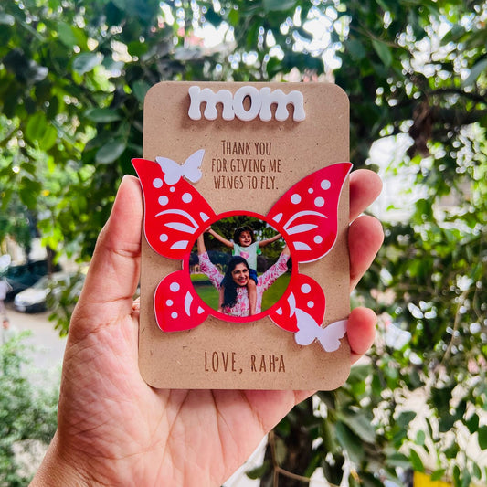 Photo Personalized Butterfly Fridge Magnet for Mom