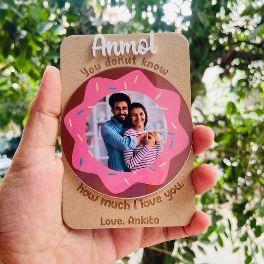 Personalized Donut Love Fridge Magnet | Cute Custom Photo Gift for Him or Her