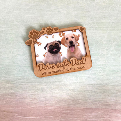 Personalized Dog Photo Car Visor Sign | Gift for Dog Dad