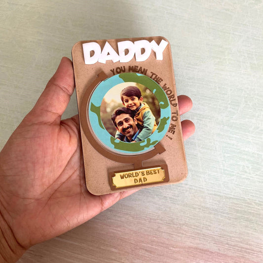 Personalized World's Best Dad Fridge Magnet - Custom Photo Gift for Dad