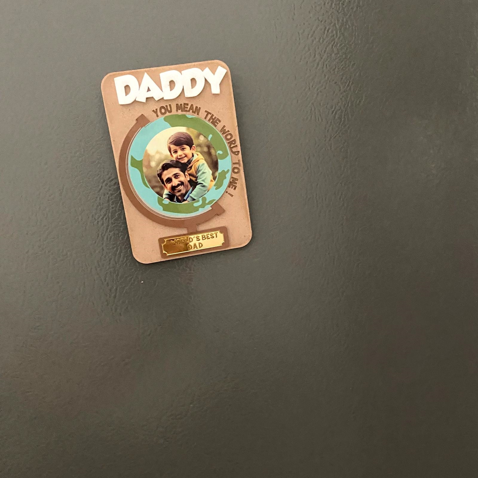 Personalized World's Best Dad Fridge Magnet - Custom Photo Gift for Dad