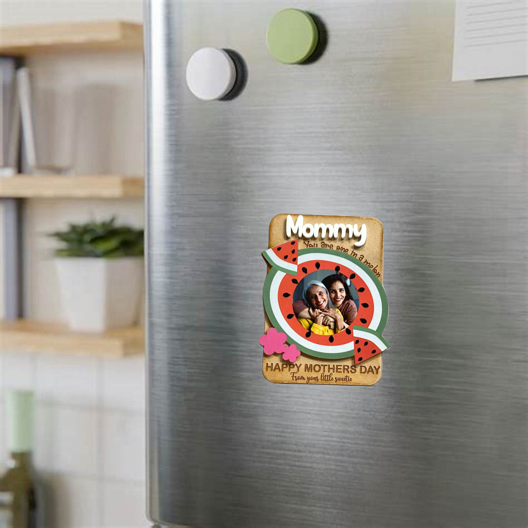 Personalized Mother's Day Photo Magnet - Watermelon Theme