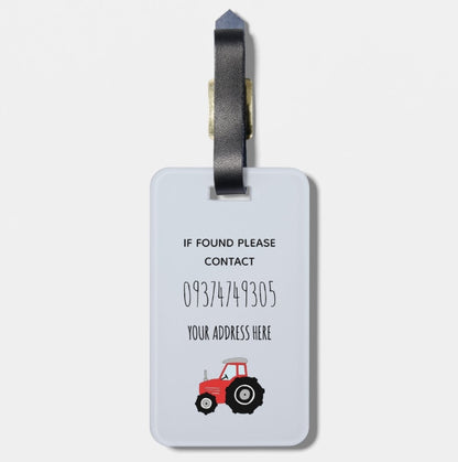 Personalized Vehicle Theme Acrylic Luggage Tag for Kids – Custom Travel Bag Name Tag (Double-Sided)