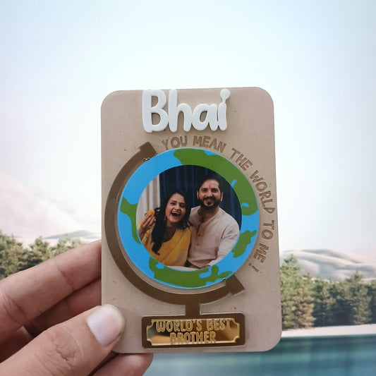 Photo Personalized Handmade World's Best Brother Theme Mdf Wood Fridge Magnet