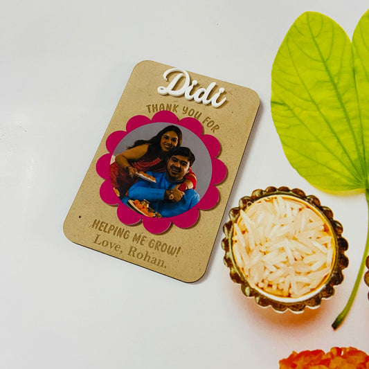 Photo Personalized Handmade Flower Theme Mdf Wood Fridge Magnet For Sisters