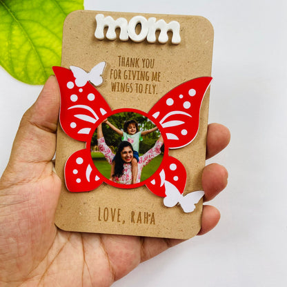 Photo Personalized Butterfly Fridge Magnet for Mom