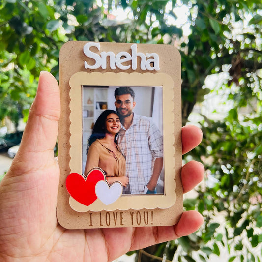 Personalized Romantic Fridge Magnet | Custom Photo Gift for Girlfriend, Boyfriend or Partner