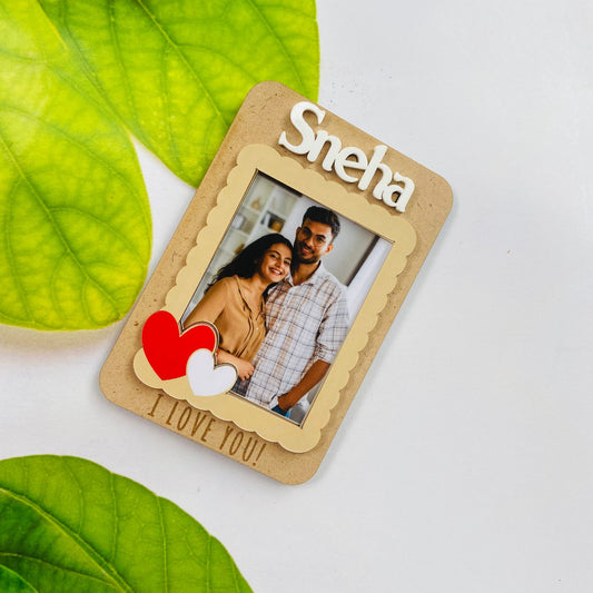 Personalized Romantic Fridge Magnet | Custom Photo Gift for Girlfriend, Boyfriend or Partner